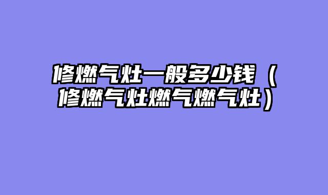 修燃气灶一般多少钱（修燃气灶燃气燃气灶）