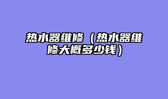热水器维修（热水器维修大概多少钱）