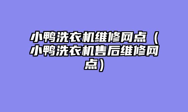 小鸭洗衣机维修网点（小鸭洗衣机售后维修网点）