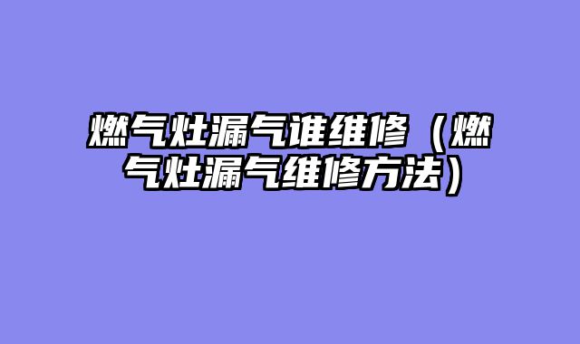 燃气灶漏气谁维修（燃气灶漏气维修方法）