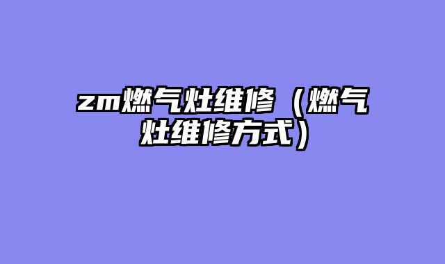 zm燃气灶维修（燃气灶维修方式）