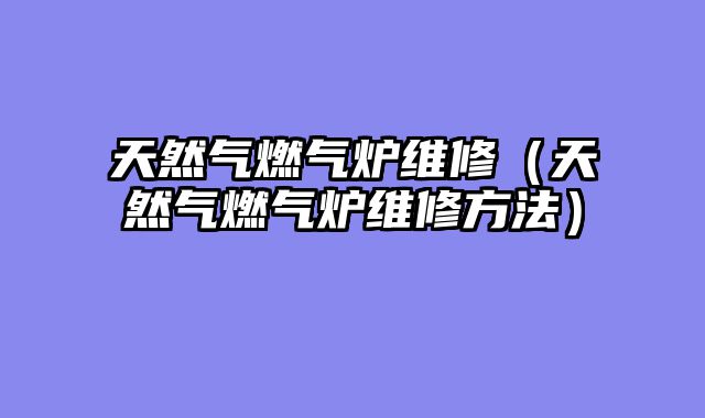 天然气燃气炉维修（天然气燃气炉维修方法）