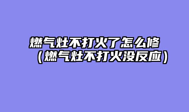 燃气灶不打火了怎么修（燃气灶不打火没反应）