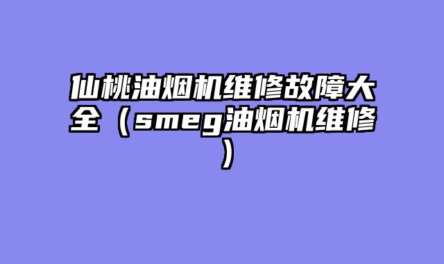 仙桃油烟机维修故障大全（smeg油烟机维修）