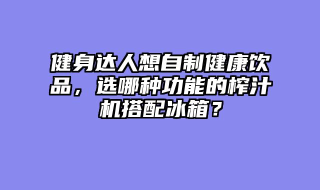 健身达人想自制健康饮品，选哪种功能的榨汁机搭配冰箱？