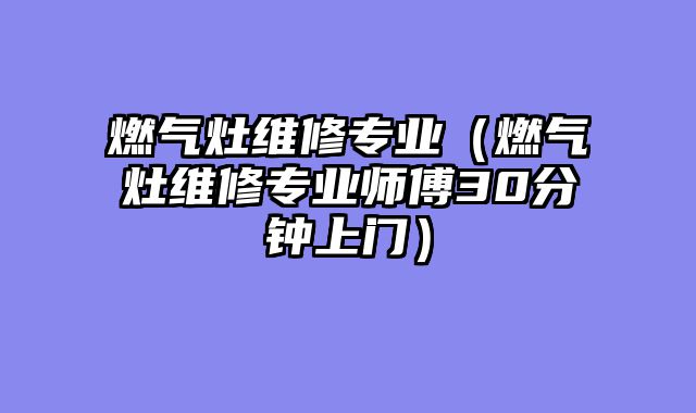 燃气灶维修专业（燃气灶维修专业师傅30分钟上门）