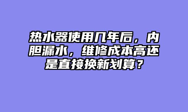 热水器使用几年后，内胆漏水，维修成本高还是直接换新划算？