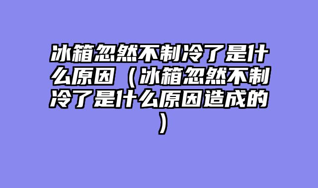 冰箱忽然不制冷了是什么原因（冰箱忽然不制冷了是什么原因造成的）