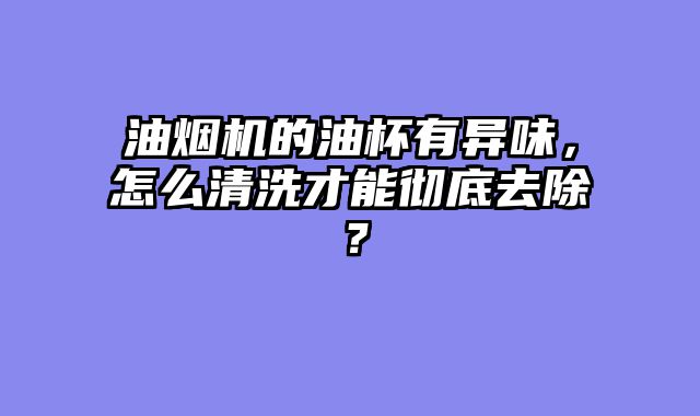 油烟机的油杯有异味，怎么清洗才能彻底去除？