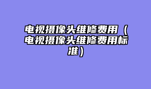 电视摄像头维修费用（电视摄像头维修费用标准）