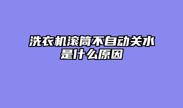洗衣机滚筒不自动关水是什么原因