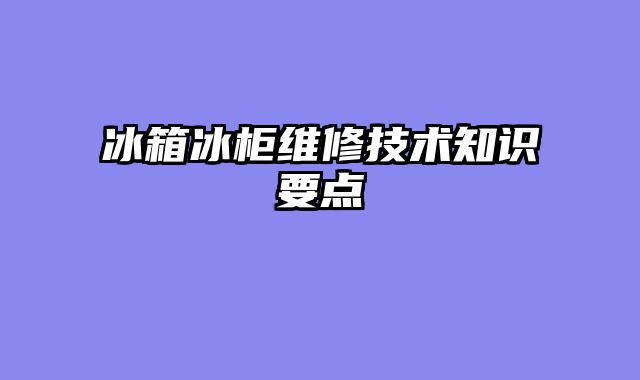 冰箱冰柜维修技术知识要点