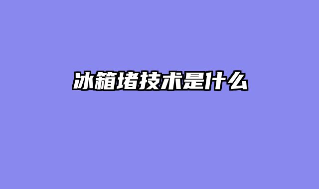 冰箱堵技术是什么