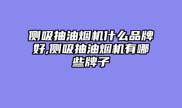 侧吸抽油烟机什么品牌好,侧吸抽油烟机有哪些牌子