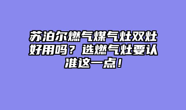 苏泊尔燃气煤气灶双灶好用吗？选燃气灶要认准这一点！