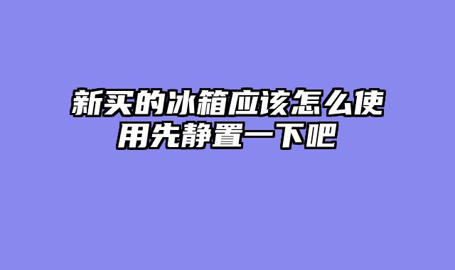 新买的冰箱应该怎么使用先静置一下吧