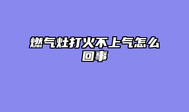 燃气灶打火不上气怎么回事