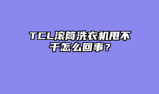TCL滚筒洗衣机甩不干怎么回事？