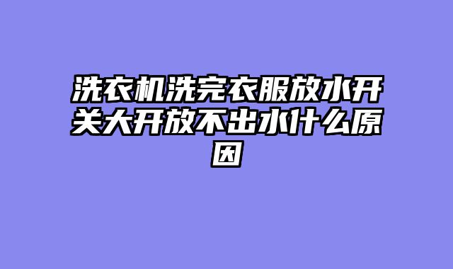 洗衣机洗完衣服放水开关大开放不出水什么原因