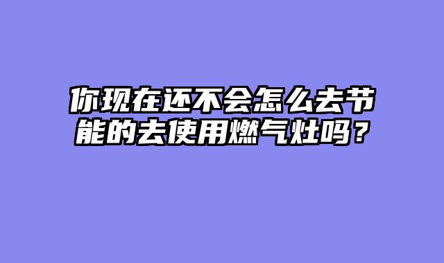 你现在还不会怎么去节能的去使用燃气灶吗？