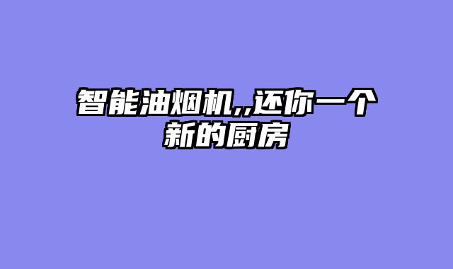 智能油烟机,,还你一个新的厨房
