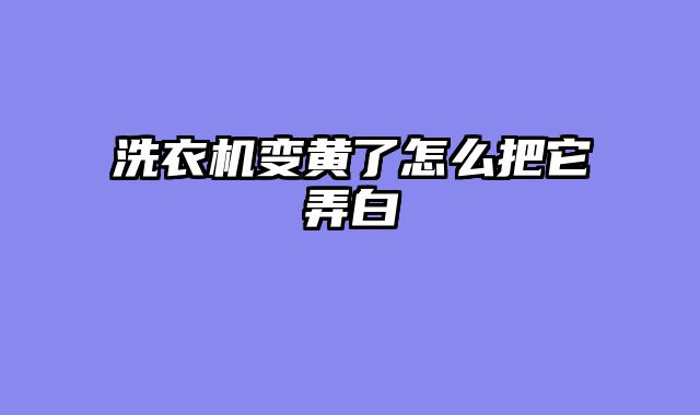 洗衣机变黄了怎么把它弄白
