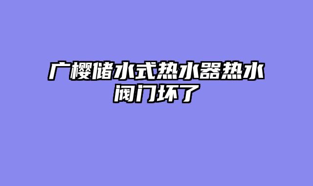 广樱储水式热水器热水阀门坏了