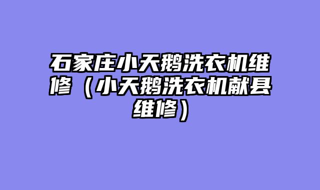 石家庄小天鹅洗衣机维修（小天鹅洗衣机献县维修）