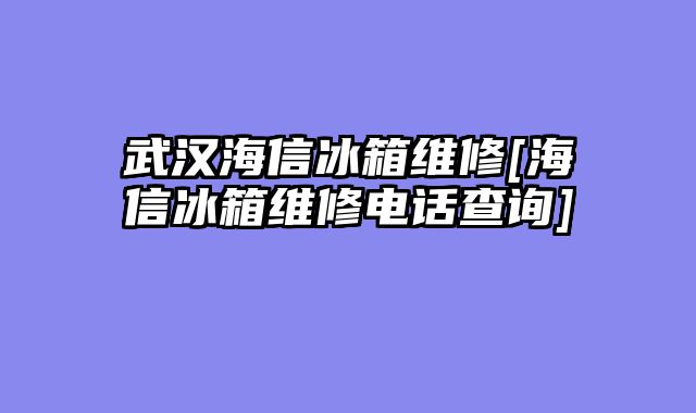 武汉海信冰箱维修[海信冰箱维修电话查询]