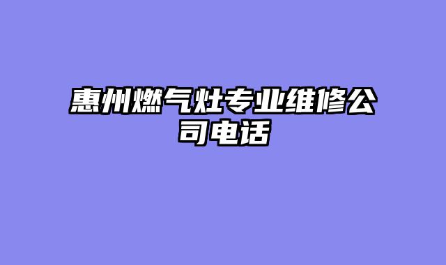 惠州燃气灶专业维修公司电话