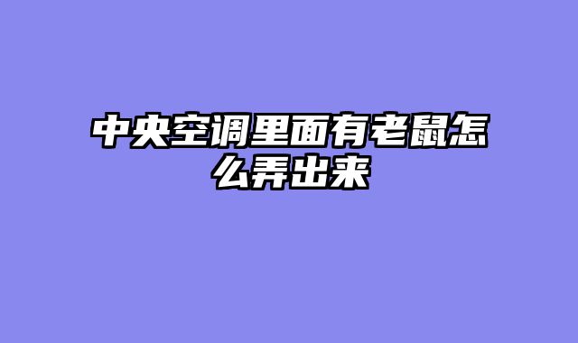 中央空调里面有老鼠怎么弄出来