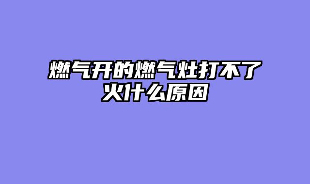 燃气开的燃气灶打不了火什么原因