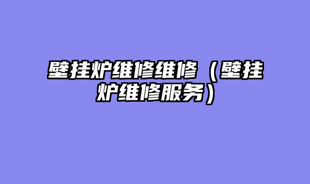 壁挂炉维修维修（壁挂炉维修服务）