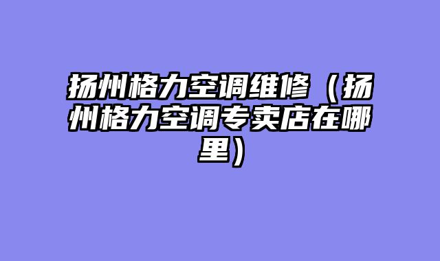扬州格力空调维修（扬州格力空调专卖店在哪里）