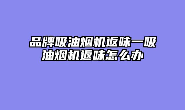 品牌吸油烟机返味一吸油烟机返味怎么办