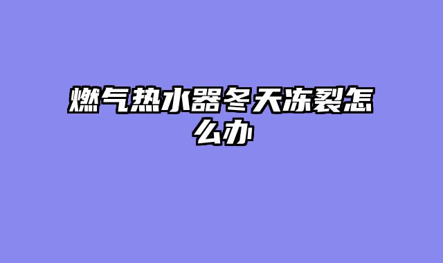 燃气热水器冬天冻裂怎么办