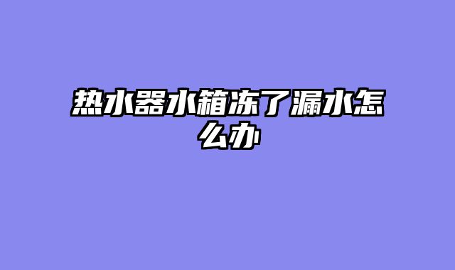 热水器水箱冻了漏水怎么办