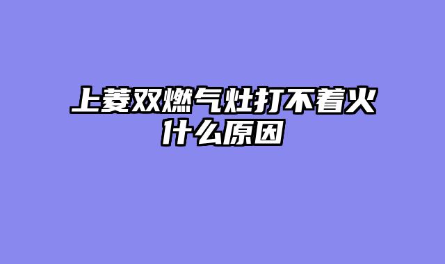 上菱双燃气灶打不着火什么原因
