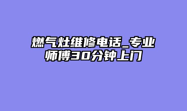 燃气灶维修电话_专业师傅30分钟上门
