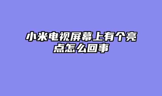 小米电视屏幕上有个亮点怎么回事