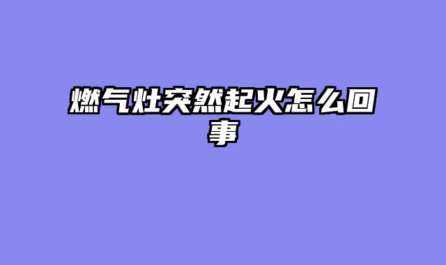 燃气灶突然起火怎么回事