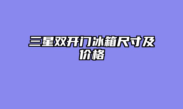 三星双开门冰箱尺寸及价格