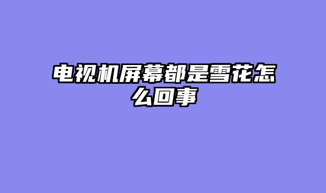 电视机屏幕都是雪花怎么回事