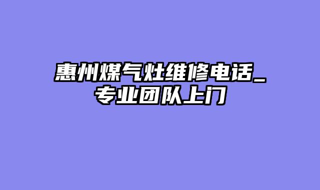 惠州煤气灶维修电话_专业团队上门