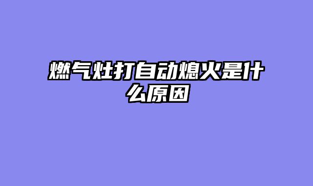 燃气灶打自动熄火是什么原因