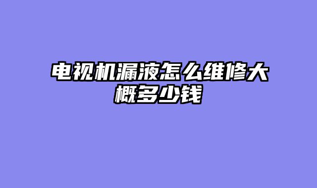 电视机漏液怎么维修大概多少钱