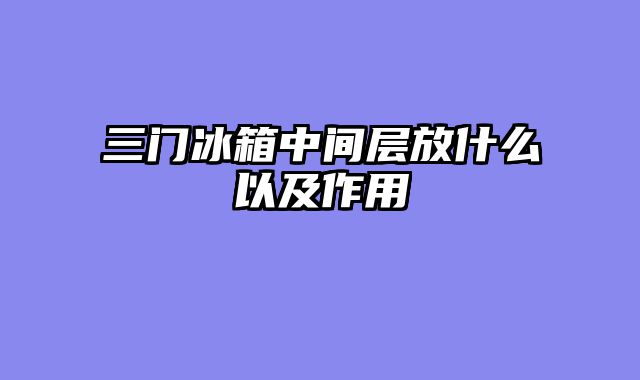 三门冰箱中间层放什么以及作用