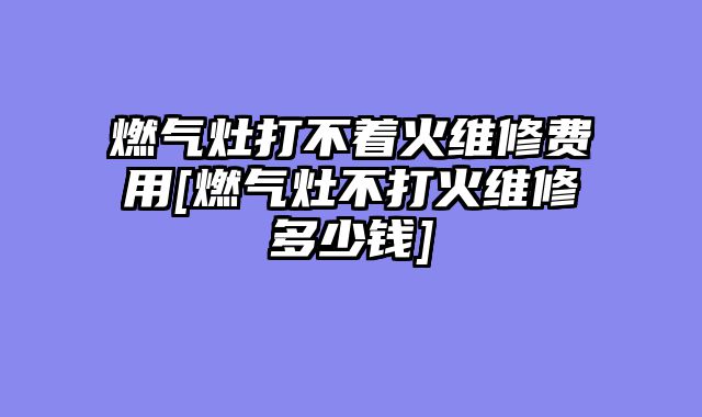 燃气灶打不着火维修费用[燃气灶不打火维修多少钱]