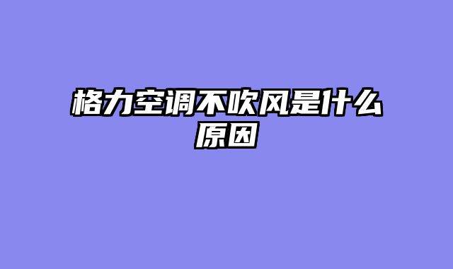 格力空调不吹风是什么原因