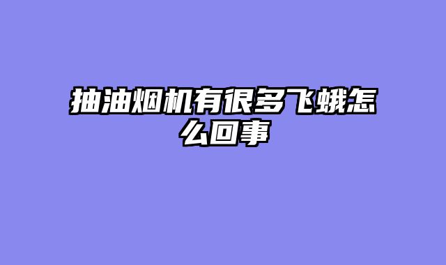 抽油烟机有很多飞蛾怎么回事